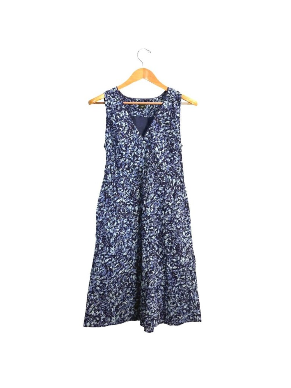 Eddie Bauer V-Neck Floral Print Midi Dress M 100% Cotton Sleeveless Cottagecore